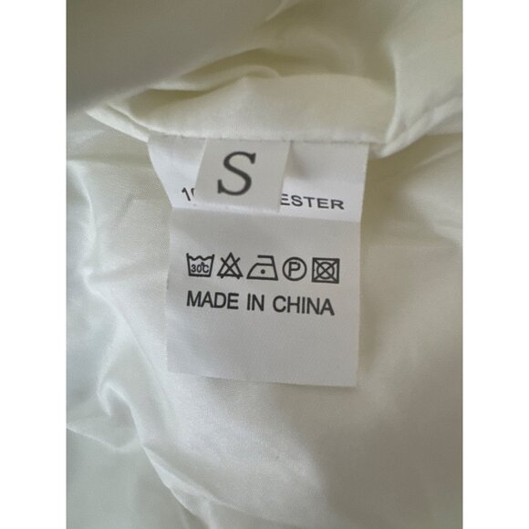 White Faux Mink Fur Jacket Small Oversized Collar Winter - Picture 5 of 11